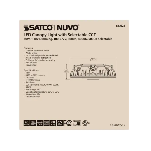 LED Canopy Fixture - 40W CCT Selectable - Image 10