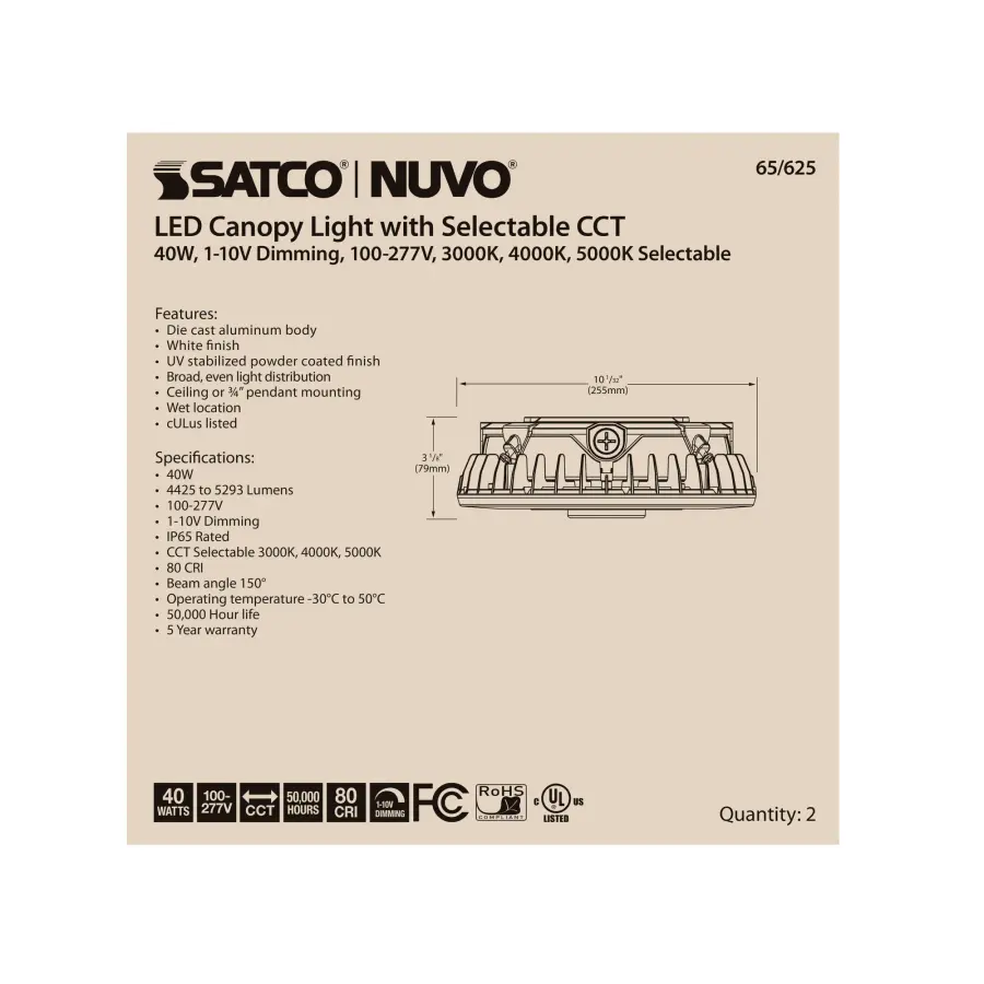 LED Canopy Fixture - 40W CCT Selectable - Image 10