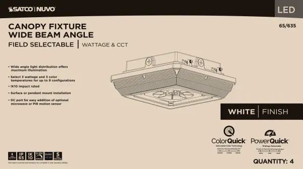 Square LED Wide Beam Canopy Light - Selectable CCT & Wattage - Image 19