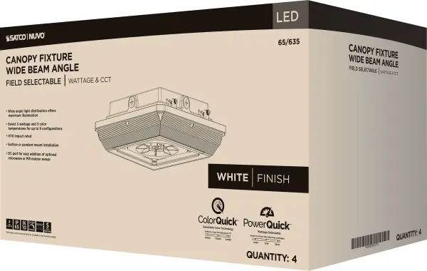 Square LED Wide Beam Canopy Light - Selectable CCT & Wattage - Image 23