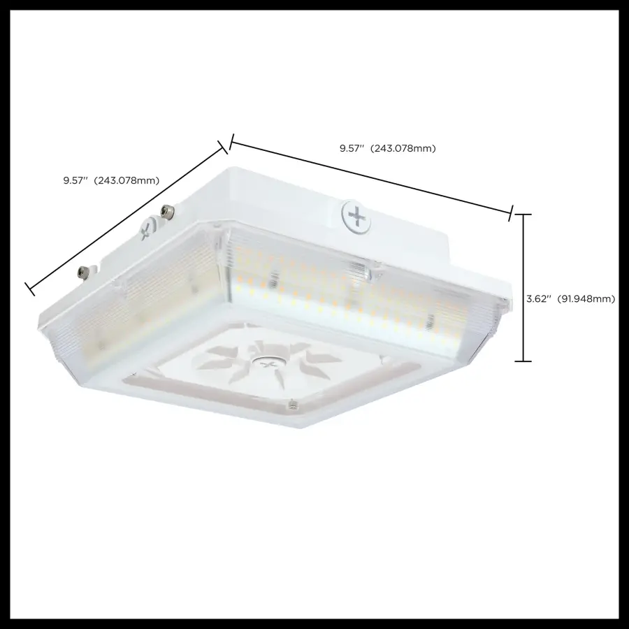 Square LED Wide Beam Canopy Light - Selectable CCT & Wattage - Image 26