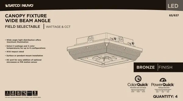 Square LED Canopy Light - Selectable CCT & Wattage - Image 18
