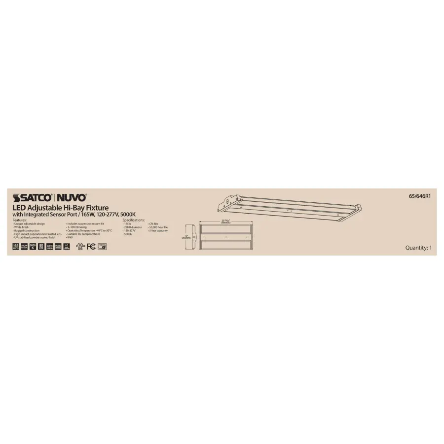 LED Adjustable High Bay - 165W - 5000K - Image 12