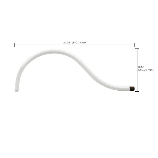This 24-inch accessory arm extends LED gooseneck fixtures for enhanced outdoor lighting coverage. IP65-rated die-cast aluminum construction with UV-resistant powder coating ensures long-lasting performance in all weather conditions. - alternate view