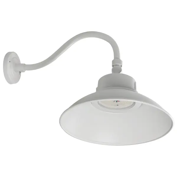 LED Gooseneck Wall Light with Photocell - White - Image 1