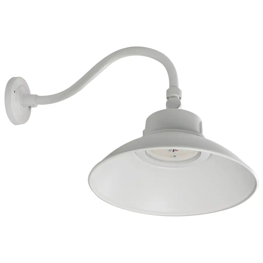 LED Gooseneck Wall Light with Photocell - White - Image 1