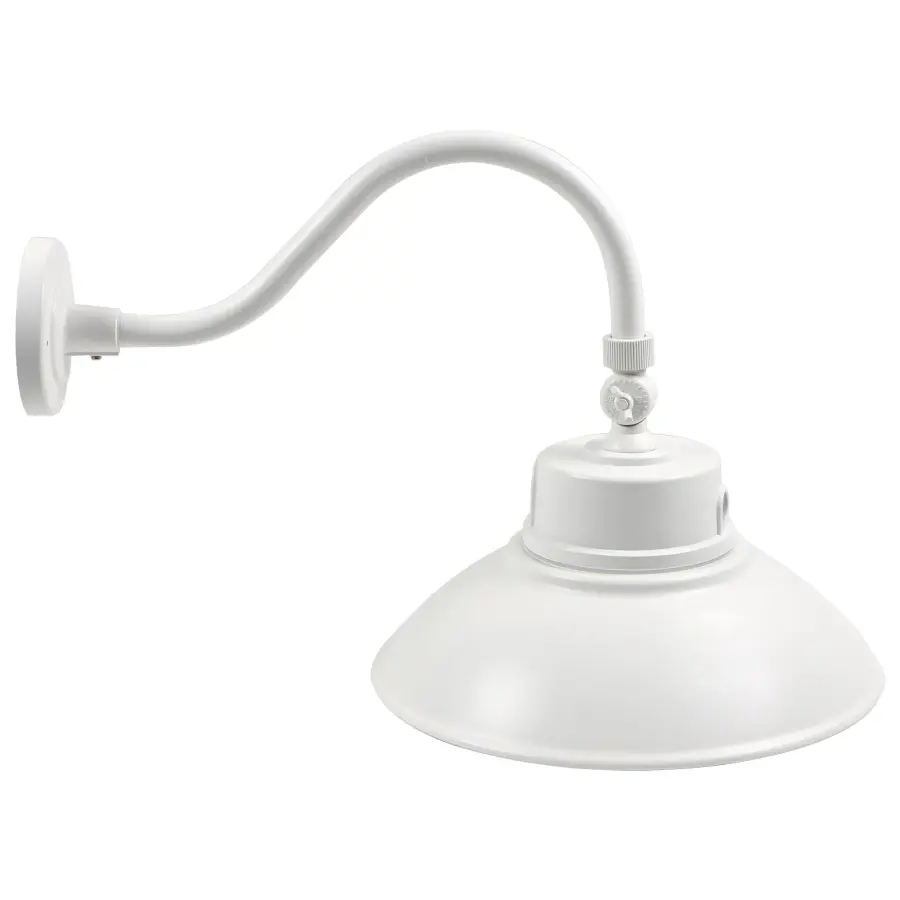 LED Gooseneck Wall Light with Photocell - White - Image 2