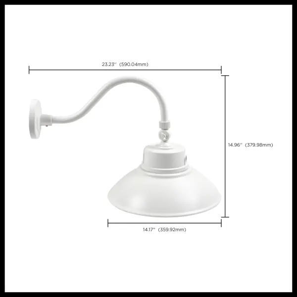 LED Gooseneck Wall Light with Photocell - White - Image 13