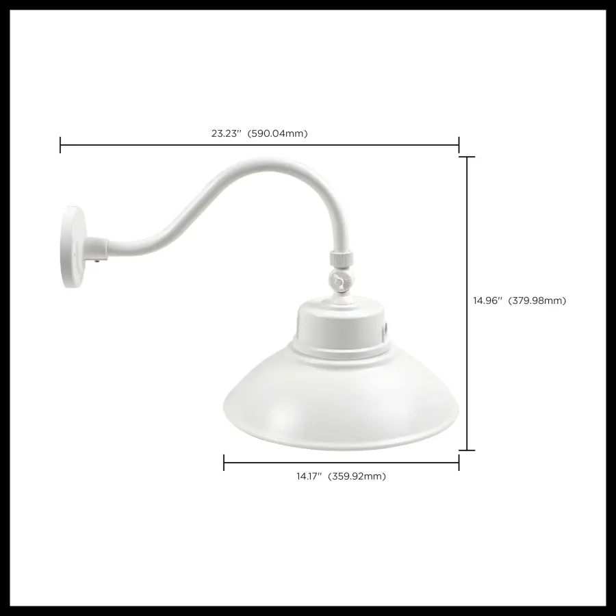LED Gooseneck Wall Light with Photocell - White - Image 13