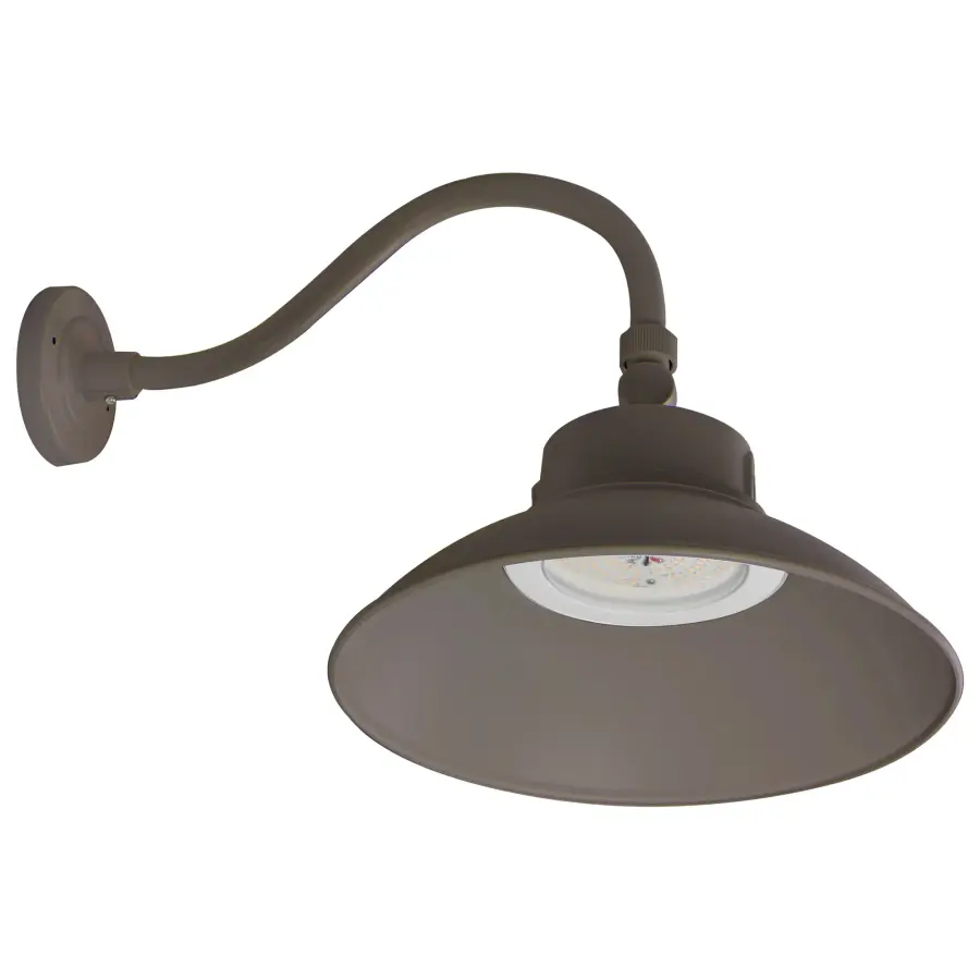 LED Gooseneck Wall Light with Photocell - Bronze - Image 1
