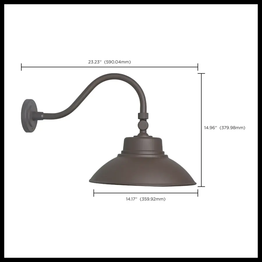LED Gooseneck Wall Light with Photocell - Bronze - Image 16
