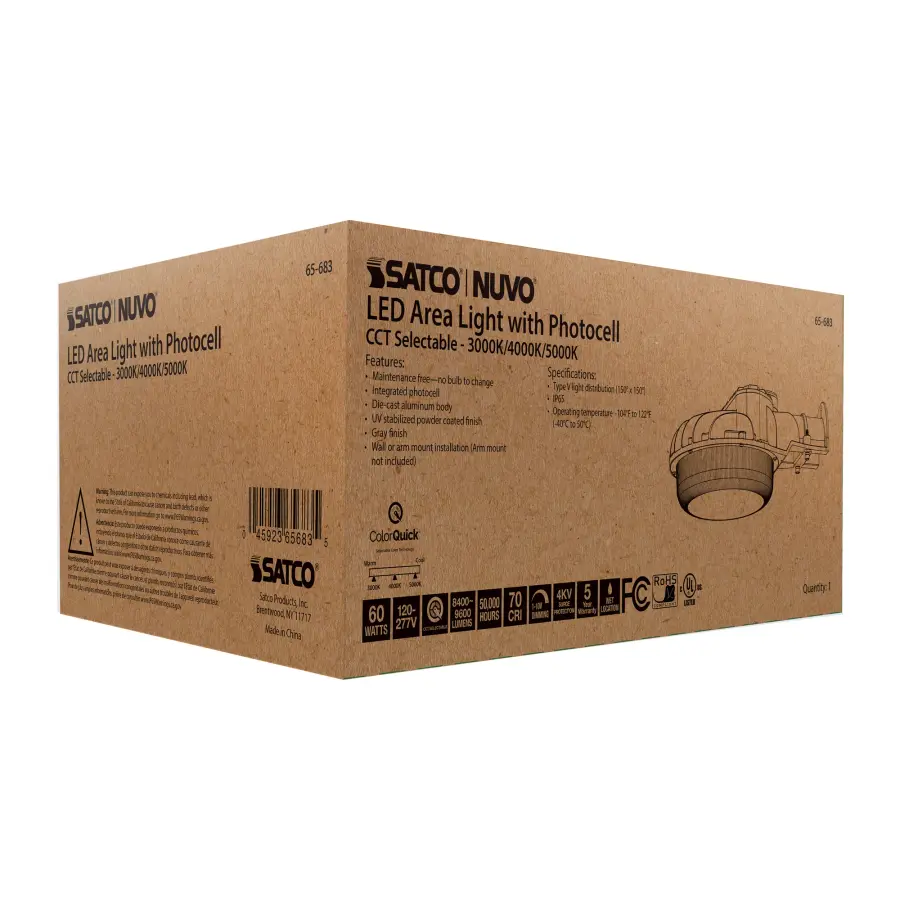 60W LED Area Light with Photocell - Gray - Image 9