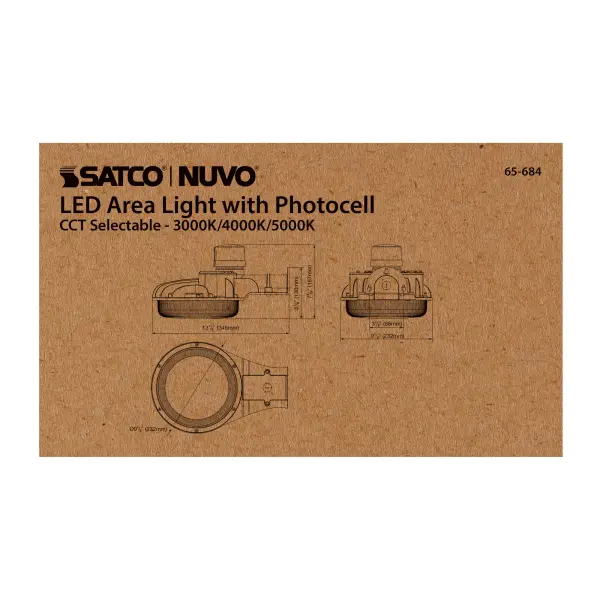 29W LED Area Light with Photocell - Bronze - Image 5