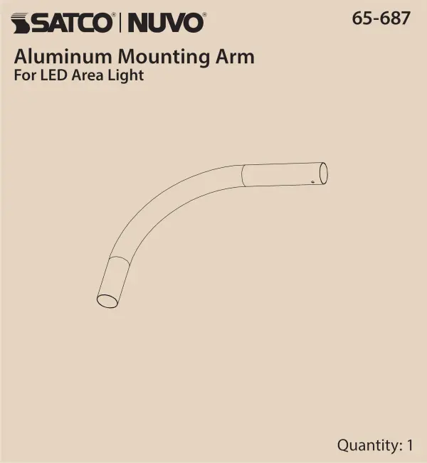 Durable mounting arm designed for outdoor area lighting installations. Provides secure wall-mount support for exterior fixtures in residential and commercial applications. - alternate view