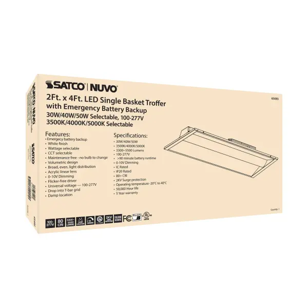 2x4 Emergency Backup LED Troffer - Single Basket - Image 8