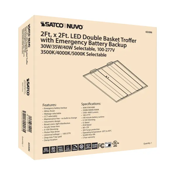 2x2 Emergency Backup Double Basket LED Troffer - Image 9