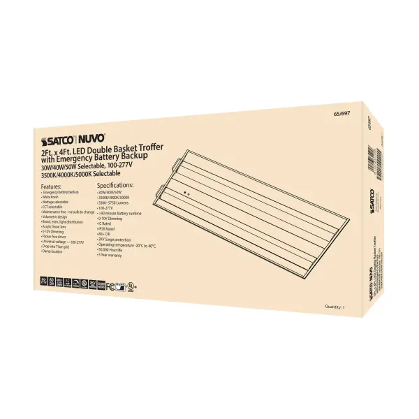 2x4 Double Basket LED Troffer with Emergency Backup - Image 8