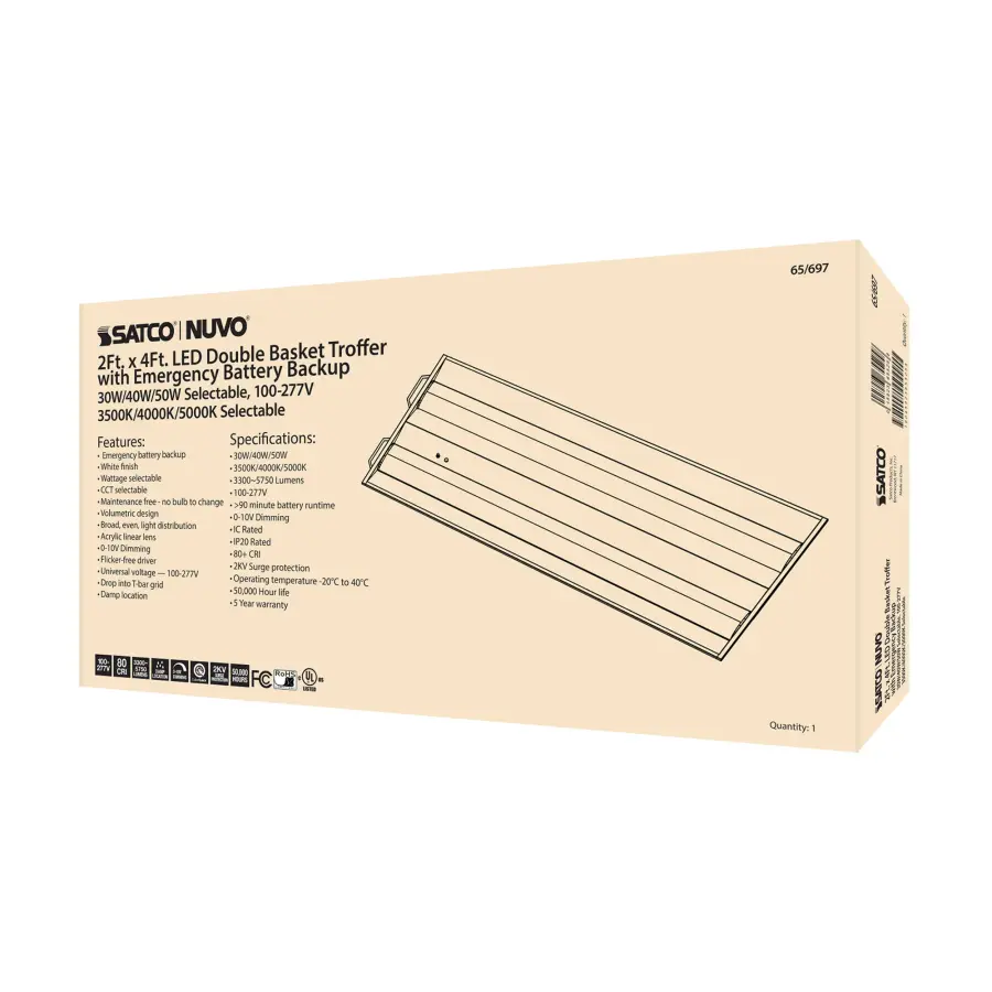 2x4 Double Basket LED Troffer with Emergency Backup - Image 8
