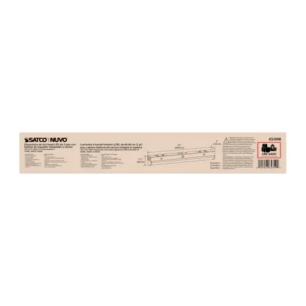2ft LED Linear Strip Light with Emergency Backup & Sensor - Image 3