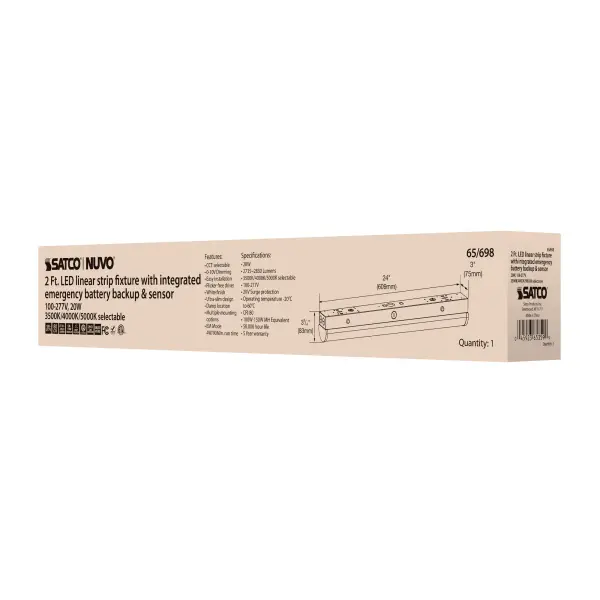 2ft LED Linear Strip Light with Emergency Backup & Sensor - Image 6