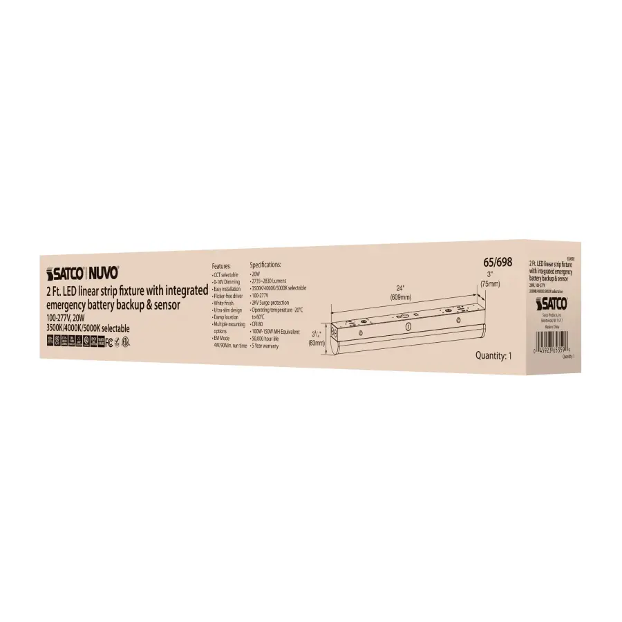 2ft LED Linear Strip Light with Emergency Backup & Sensor - Image 6