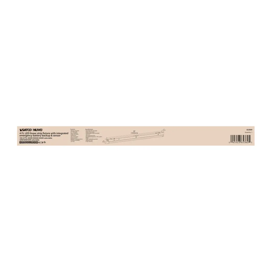 4ft LED Linear Strip Light with Emergency Backup & Sensor - Image 3