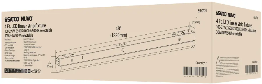 4 ft. LED Linear Strip Light - Wattage and CCT Selectable - Image 20
