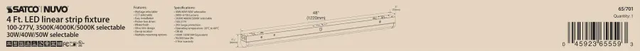 4 ft. LED Linear Strip Light - Wattage and CCT Selectable - Image 10