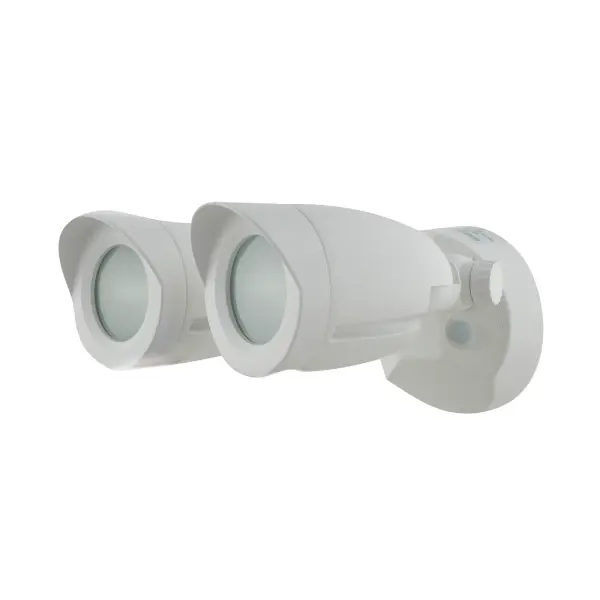 Professional-grade LED security lighting with fully articulating dual bullet heads for customizable illumination. Die-cast aluminum construction ensures weather resistance and longevity with 50,000 hours of maintenance-free operation. - alternate view