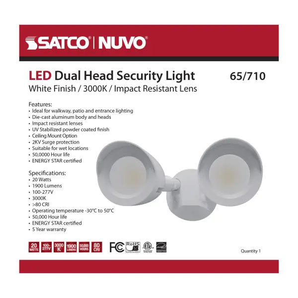 Dual Head LED Security Light - White - Image 12