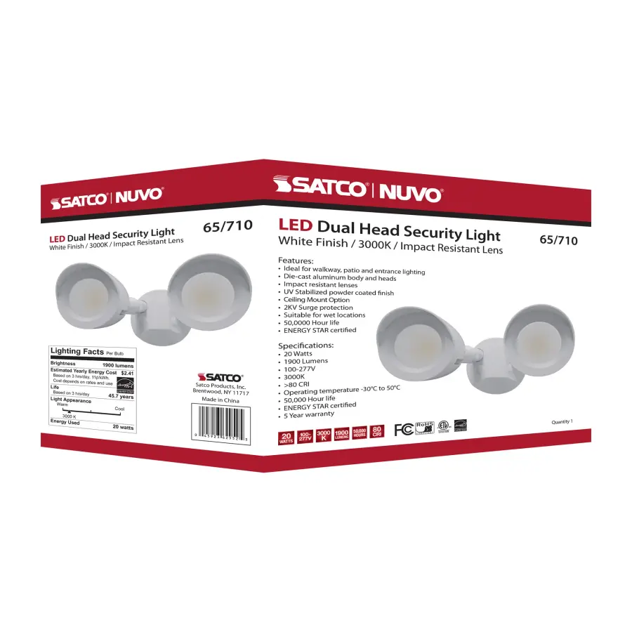 Dual Head LED Security Light - White - Image 17