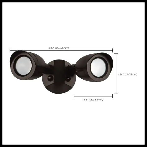 LED Dual Head Security Light - Bronze - Image 11