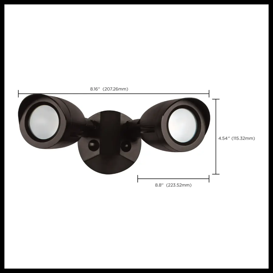 LED Dual Head Security Light - Bronze - Image 11