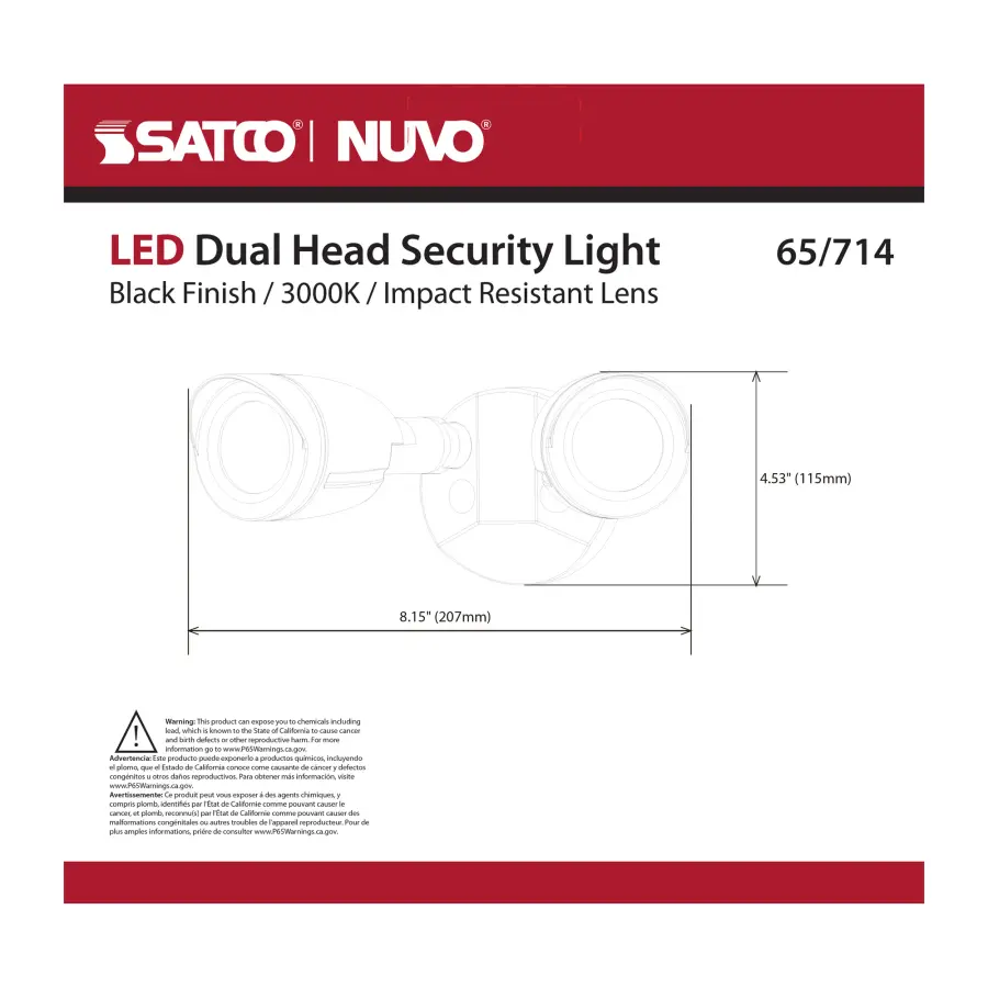 LED Dual Head Security Light - Black - Image 12