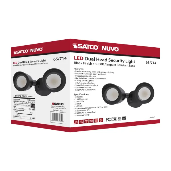 LED Dual Head Security Light - Black - Image 15