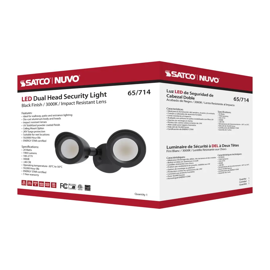 LED Dual Head Security Light - Black - Image 16