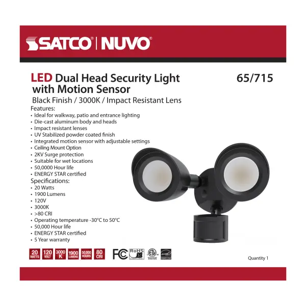 Dual Head LED Security Light with Motion Sensor - Image 15