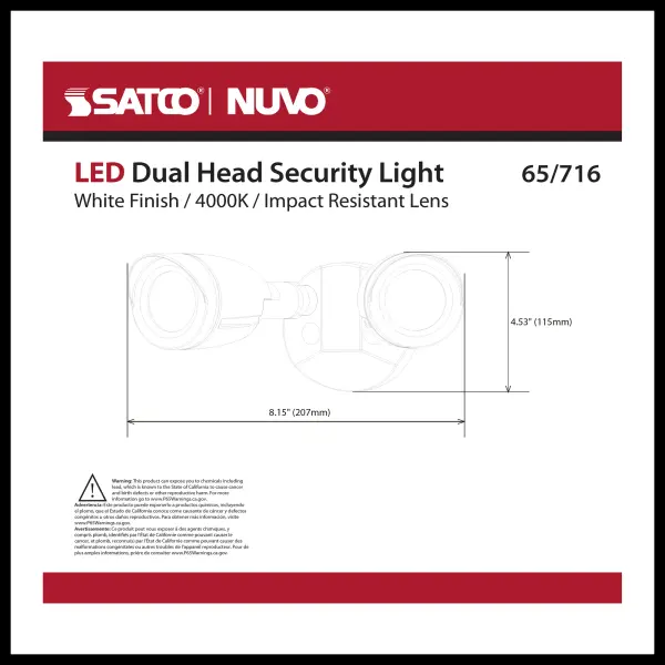 LED Dual Head Security Light - White - Image 14