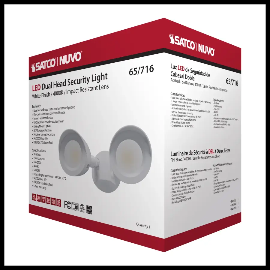 LED Dual Head Security Light - White - Image 17