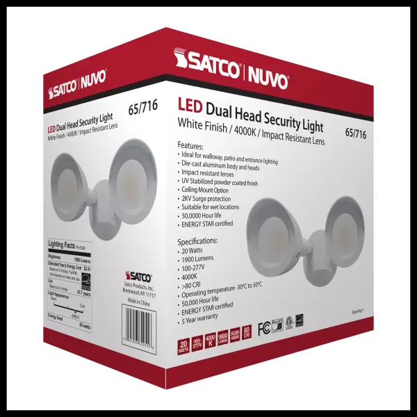 LED Dual Head Security Light - White - Image 18