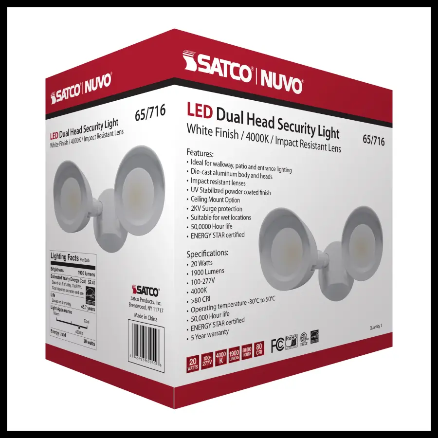 LED Dual Head Security Light - White - Image 18