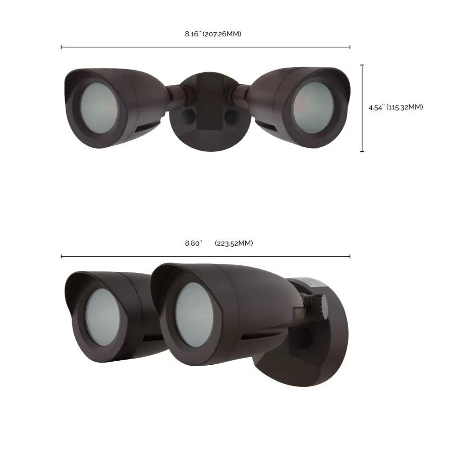 LED Dual Head Security Light - Bronze - Image 12