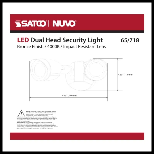 LED Dual Head Security Light - Bronze - Image 13