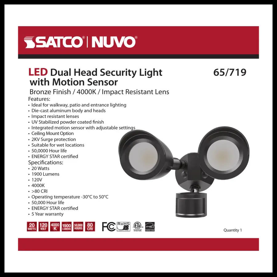Dual Head LED Security Light with Motion Sensor - Image 15