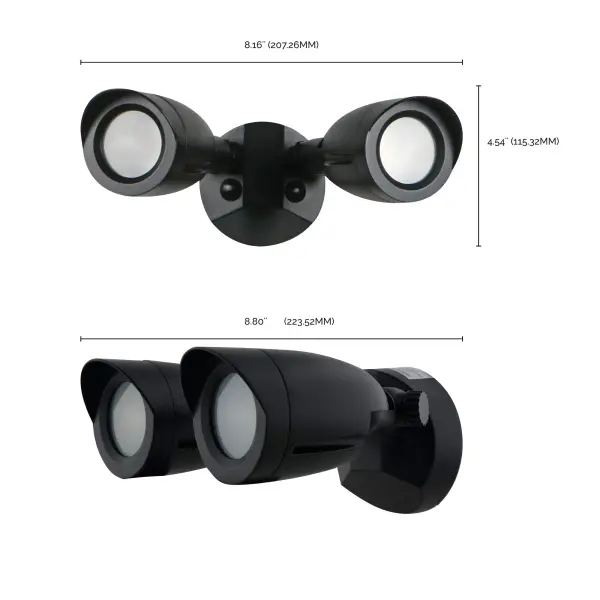Dual Head LED Security Light in Black - Image 11