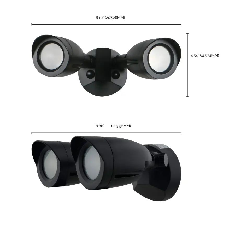 Dual Head LED Security Light in Black - Image 11