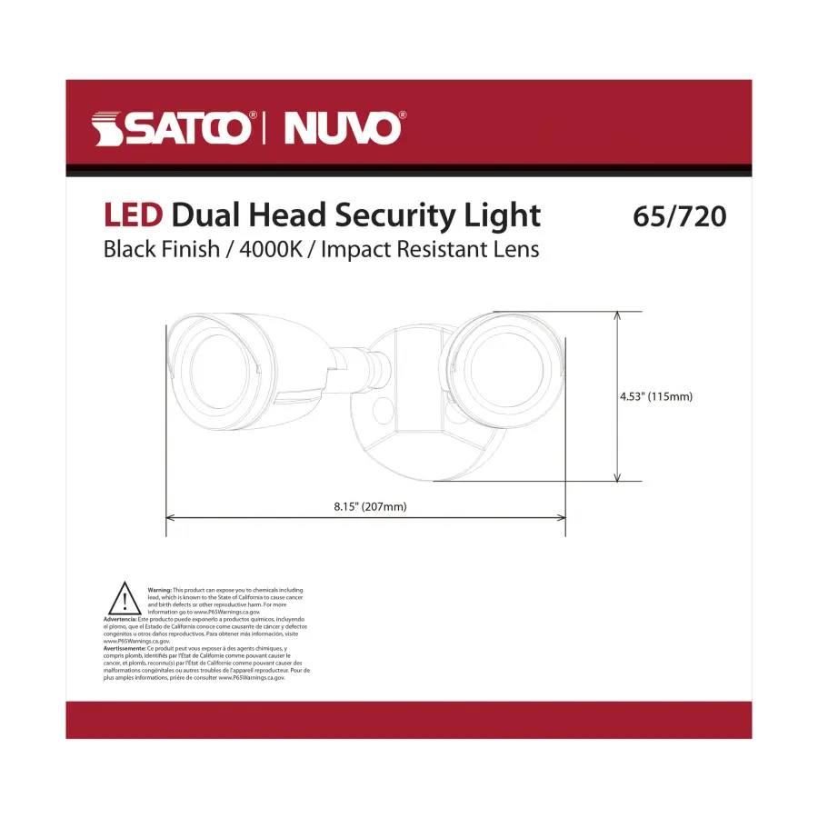 Dual Head LED Security Light in Black - Image 12