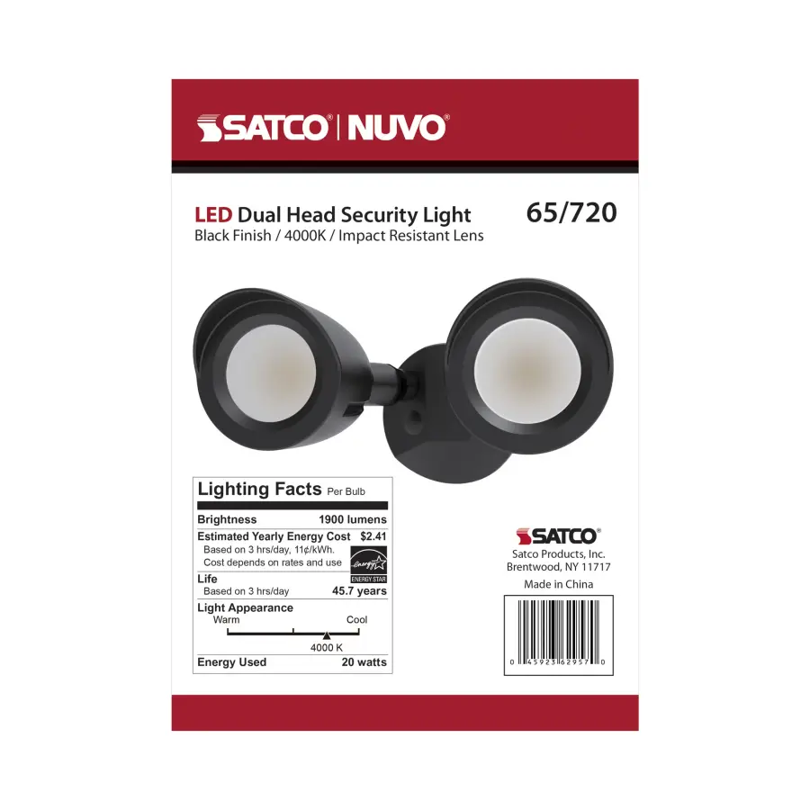 Dual Head LED Security Light in Black - Image 14
