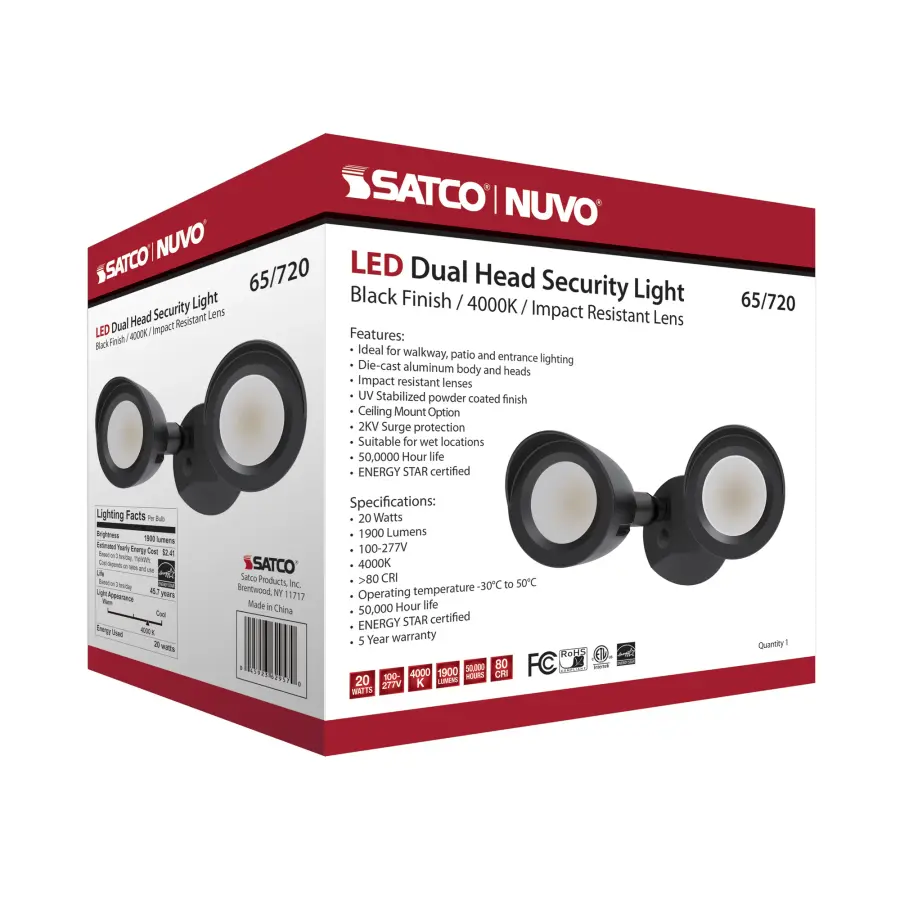 Dual Head LED Security Light in Black - Image 15