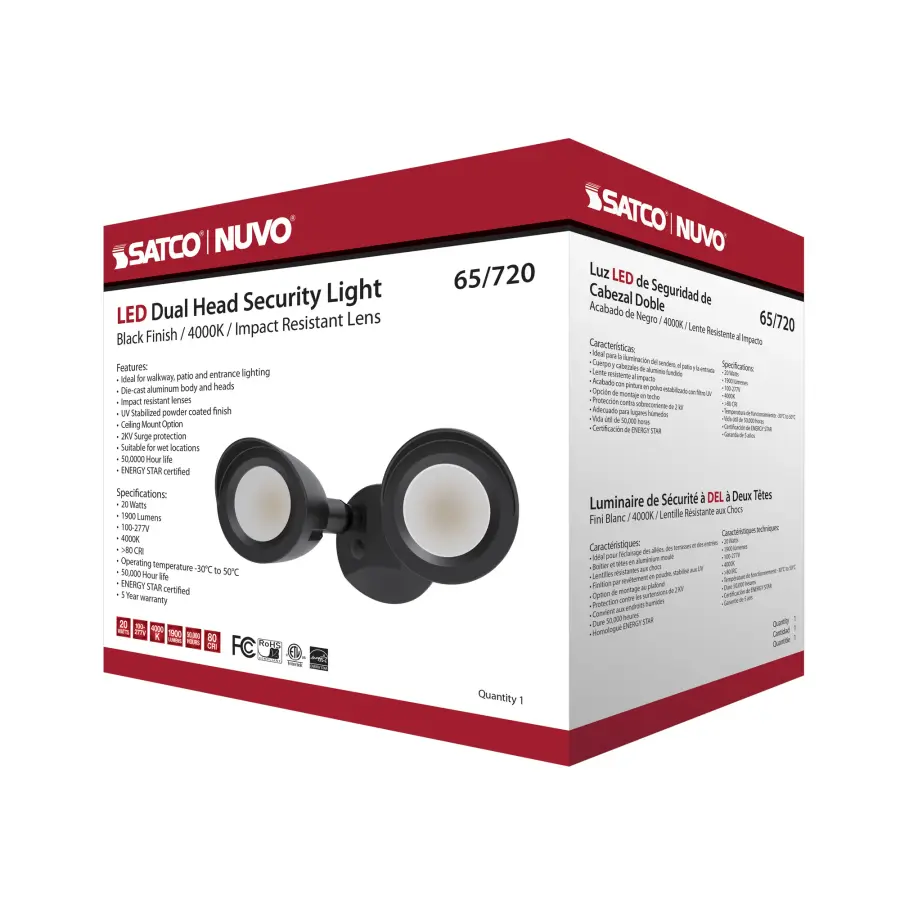 Dual Head LED Security Light in Black - Image 16